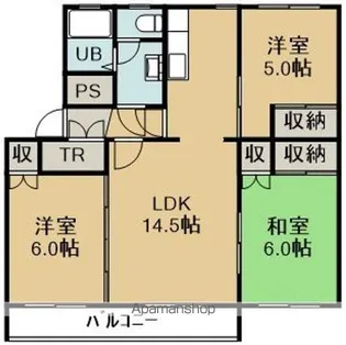 テレパレス函館吉川【1階】の間取り